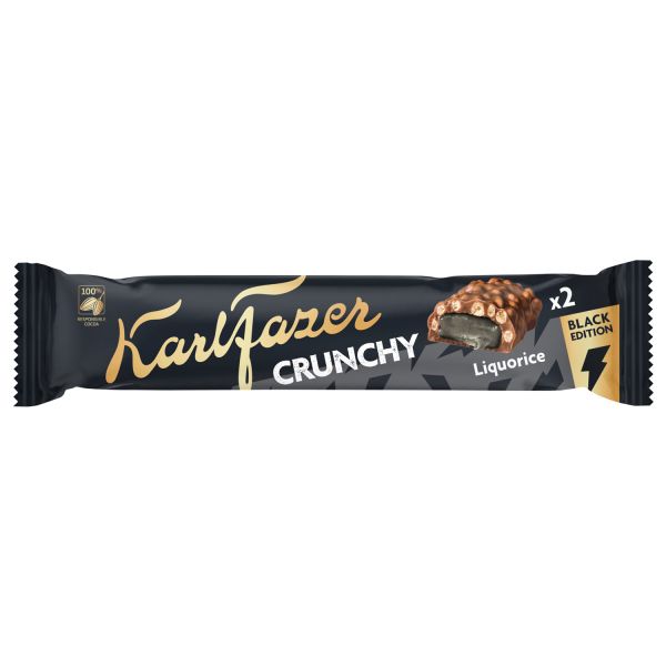 Karl Fazer Crunchy Black Edition, Lakritz Riegel 55g